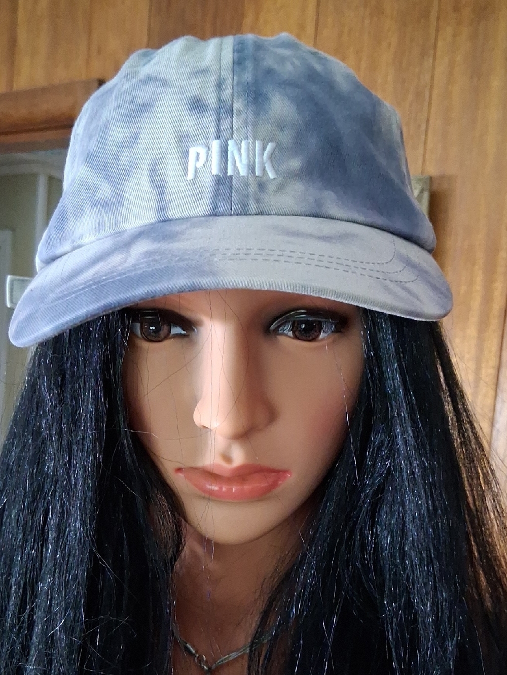 PINK Victoria's Secret Light Blue Tie-Dye Cap